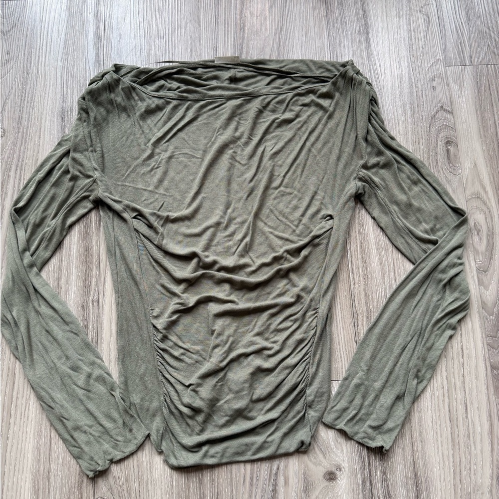 Free People Green Long Sleeve Top